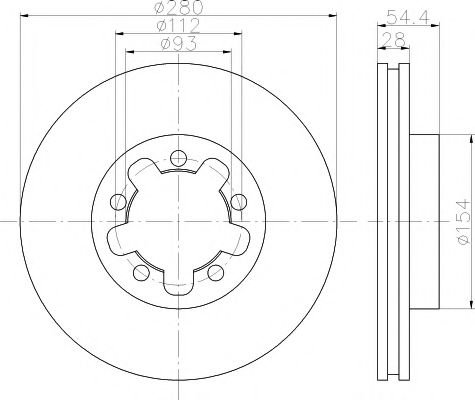 HELLA PRO FORD гальмівний диск переднії Transit 06- FEBIBILSTEIN арт. 8DD355113261