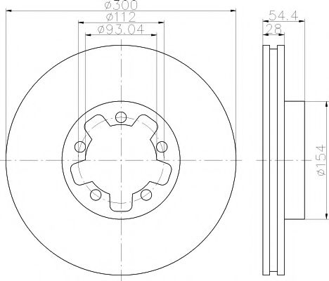 HELLA PRO FORD диск гальмівний передній Transit 06- FORD арт. 8DD355113281