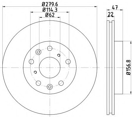 HELLA SUZUKI гальмівний диск передн. SX4, FIAT COMLINE арт. 8DD355113631