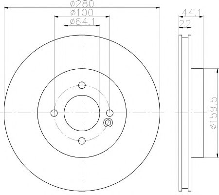 Диск гальмівний з покриттям PRO; передн. BLUEPRINT арт. 8DD355113751