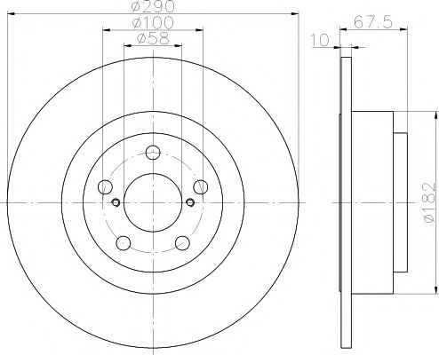 HELLA SUBARU диск гальмівний задн. Legacy III,IV 98-, Outback 00- NIPPARTS арт. 8DD355113791