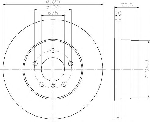 HELLA PRO BMW диск гальмівний задн.X5 E70 07-,F15 13-,X6 E71 08-,F16 14- KAMOKA арт. 8DD355114001