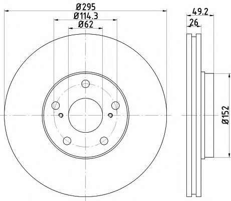 HELLA TOYOTA Тормозной диск передн.Avensis 08- BREMBO арт. 8DD355114281