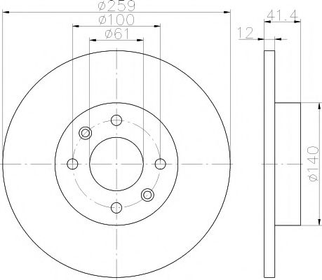 HELLA RENAULT Диск тормозной передний Logan,Sandero 04-,Smart BREMBO арт. 8DD355115271