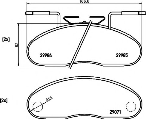 HELLA RENAULT колодки гальмівні передні Messenger B 120.35 BOSCH арт. 8DB355005341