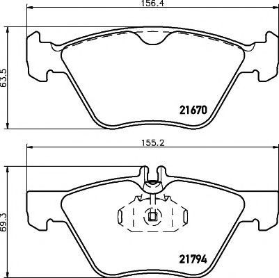 HELLA DB Тормозные колодки передн.W210/211/220Chrysler 300C BREMBO арт. 8DB355007861