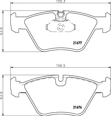 Гальмівні колодки пер. BMW 5 (E39) 2.0-3.5i 95-03 ABS арт. 8DB355007961