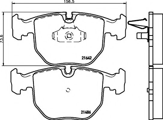 HELLA BMW Тормозные колодки передн.5-serie (E39), 7-serie (E38), X5 (E53) REMSA арт. 8DB355008281