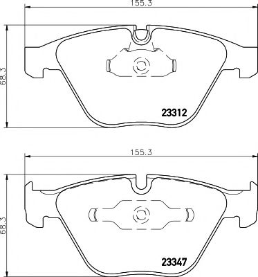 Гальмівні колодки пер. BMW 5(E60)/7(E65) 02-10 (ATE) (155,1x68,5x20,3) TEXTAR арт. 8DB355009271