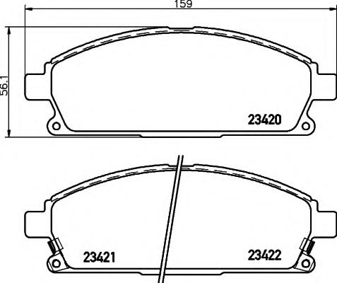 HELLA NISSAN Колодки гальмівні передн. Pathfinder II, X-Trail 97- NISSHINBO арт. 8DB355009661