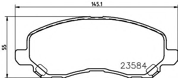 HELLA MITSUBISHI Тормозные колодки передн.Galant VI 96-03, Lancer 03- BOSCH арт. 8DB355009671