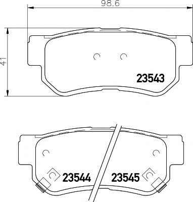 Гальмівні колодки зад. SANTA/SONATA/TUCSON/SPORTAGE 1.4-3.5 98- TEXTAR арт. 8DB355009971