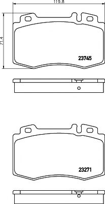 HELLA DB Тормозные колодки перед. (17,7mm) W203/211/220 BOSCH арт. 8DB355010101