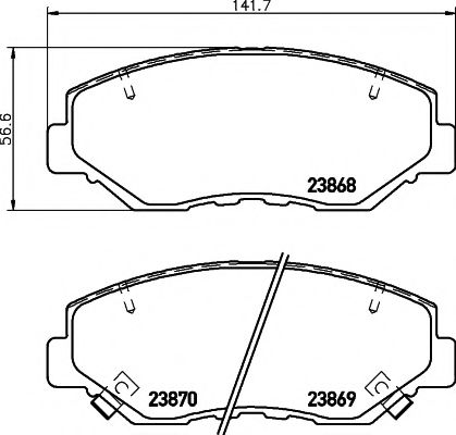 Гальмівні колодки пер. Accord/CRV 2.0-2.4 01-08 BLUEPRINT арт. 8DB355010231