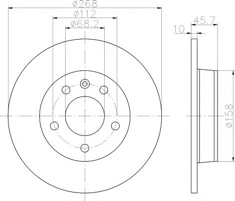 HELLA VW Диск гальмівний задн. Sharan SEAT Alhambra FORD Galaxy (268*9) ROADHOUSE арт. 8DD355104501