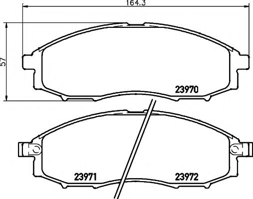 Гальмівні колодки пер. Navara/NP300/Pick UP 98- 2.4-3.2 BLUEPRINT арт. 8DB355010671