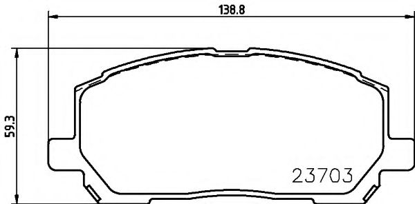 HELLA TOYOTA Гальмівні колодки передн. Lexus RX 00- REMSA арт. 8DB355011161