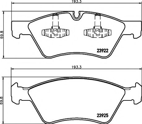 Гальмівні колодки пер. W164 ML/X164 GL 05> BREMBO арт. 8DB355012011