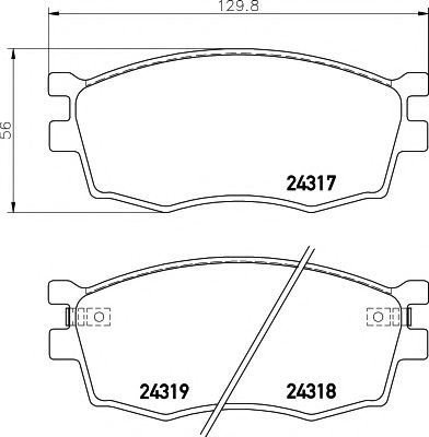 HELLA HYUNDAI Колодки тормозн.передн. Kia Rio 05-, Accent 06- ATE арт. 8DB355006951