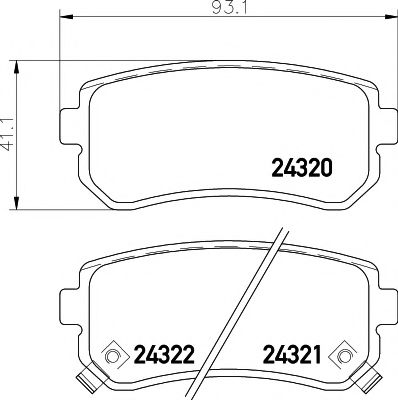 HELLA Тормозные кол. задн. Kia Ceed, Rio , Hyundai Accent JAPANPARTS арт. 8DB355006961