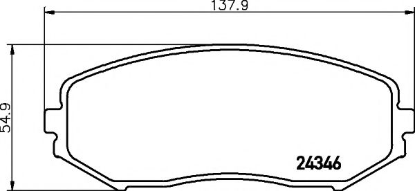 HELLA SUZUKI гальмівні колодки передн.Grand Vitara 1.6/2.0 05- REMSA арт. 8DB355012351