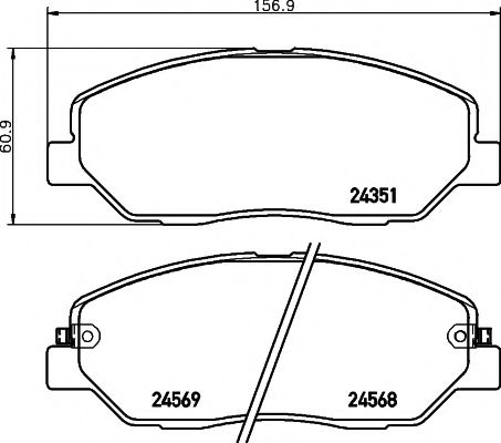 Гальмівні колодки пер. Hyundai Santa FE 06- (mando) ABS арт. 8DB355012371