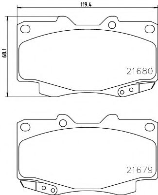 Гальмівні колодки пер. Hilux 01- BLUEPRINT арт. 8DB355013481