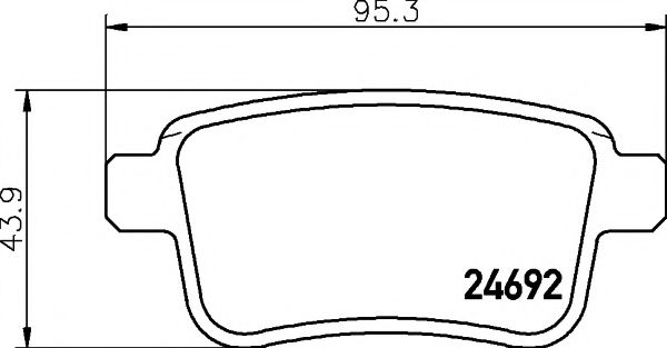 Гальмівні колодки зад. Kangoo 08- BREMBO арт. 8DB355013971