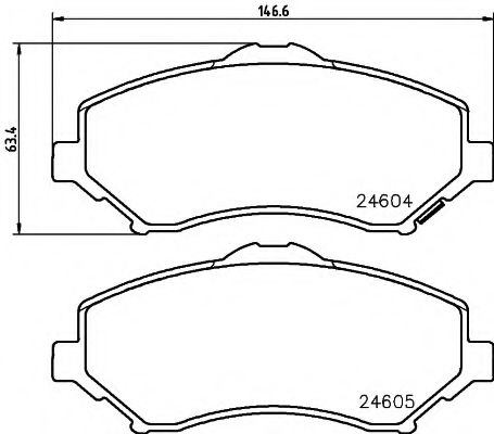 HELLA CHRYSLER Тормозные колодки передн.Grand Voyager,Dodge Nitro,Cherokee 07- FERODO арт. 8DB355014231