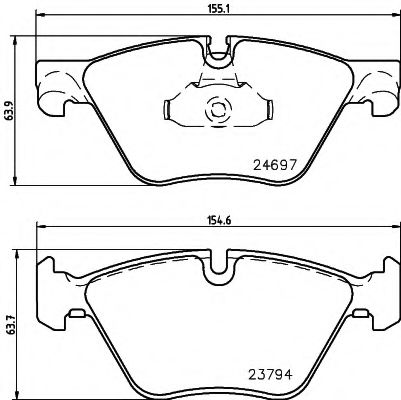 Гальмівні колодки пер. F10/F11 (09-17) (Teves) MEYLE арт. 8DB355014351