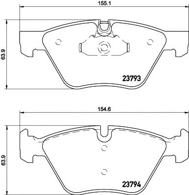 HELLA BMW гальмівні колодки передн.1 E81/87,3 E90,5 E60,F10,X1,Z4 JURID арт. 8DB355015031