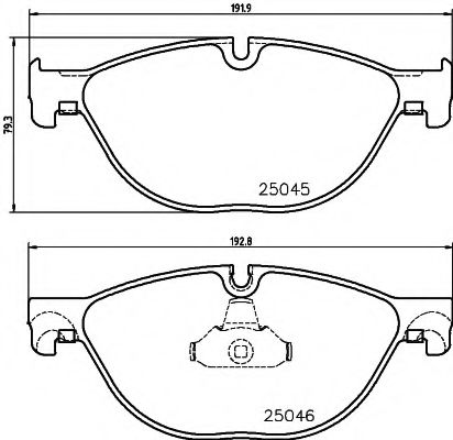 HELLA BMW колодки гальмівні передн. 5 F10,6,7 F01/F02 10- ATE арт. 8DB355015251