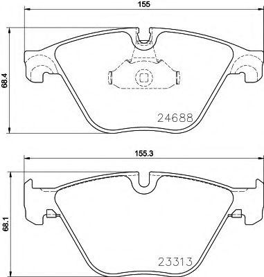 Гальмівні колодки пер. BMW 5 (F10) 10- (ATE)  ATE арт. 8DB355015261