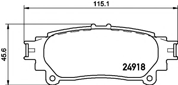 HELLA TOYOTA Колодки тормозные задн.Highlander,Siena,Lexus RX 08- TRW арт. 8DB355015371