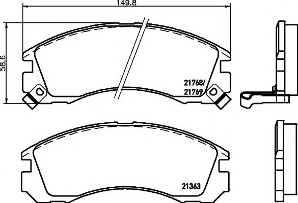 HELLA MITSUBISHI Тормозные колодки передн.Airtrek I,Galant V,VI,L200/400,Lancer V,VI,VII,Outlander II,III,Pajero II,Sport,Citroen C-Crosser ICER арт. 8DB355016531