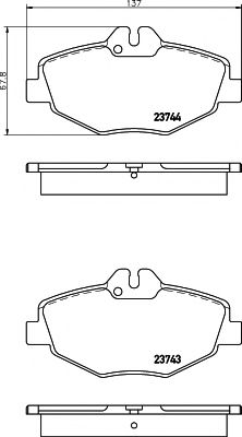 HELLA DB Тормозные колодки передн. W211 E-klasa 02- (с датч) FERODO арт. 8DB355018731