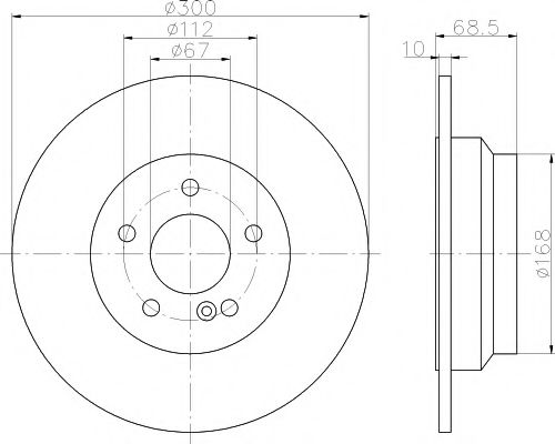 Диск гальмівний з покриттям PRO; задн. BOSCH арт. 8DD355108841