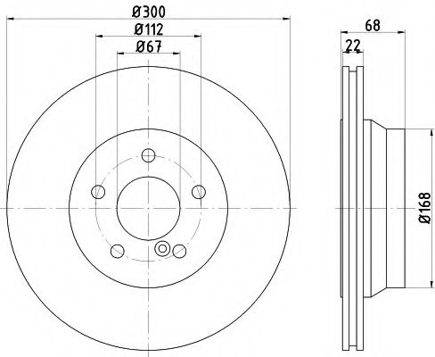 HELLA PRO DB гальмівний диск задн. (вентил.) (300*22) W211 02- JURID арт. 8DD355108861