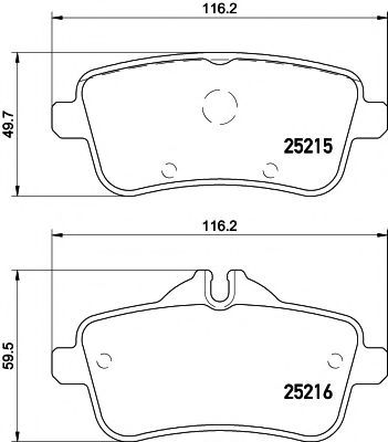 Гальмівні колодки зад. W166/X166 11- (TRW) BREMBO арт. 8DB355019741