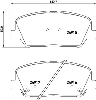 Колодки гальмівні дискові комплект; передн. BLUEPRINT арт. 8DB355020591