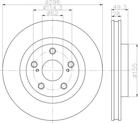 HELLA TOYOTA Тормозной диск передн. Rav-4 08-,Camry  2,4-3,5 -11 BOSCH арт. 8DD355118561