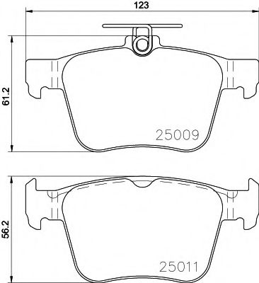 HELLA VW гальмівні колодки задн.Audi A3,Golf VII,Touran 12- FEBIBILSTEIN арт. 8DB355020261