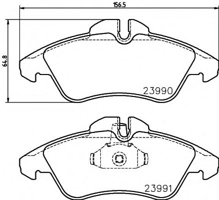 Гальмівні колодки пер. Sprinter/LT 96-06/Vito 96-99 (ATE) BREMBO арт. 8DB355014481