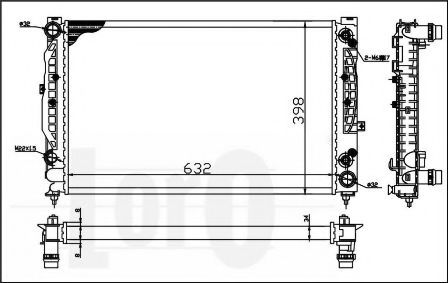 Радіатор охолодження двигуна A4/A6/Passat 95-08 2.5-2.8 NISSENS арт. 0030170023