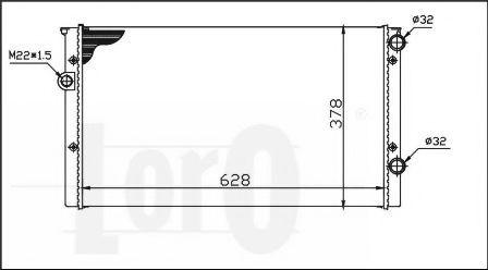 Радіатор води Golf III -99 1.9TDI (358x377x34) (-AC) NRF арт. 0530170006