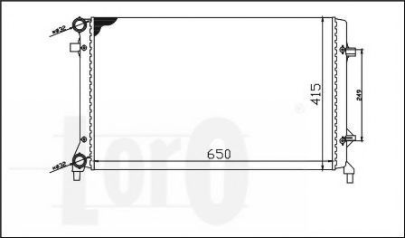 Радіатор води Caddy III 2.0SDI/1.4i/1.6i /Golf/Octavia (+/- AC) (650x398x26) VALEO арт. 0530170018