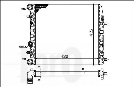 Радіатор охолодження Fabia/Rapid/Roomster 99- (430x414x23) AVAQUALITYCOOLING арт. 0530170039