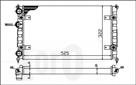 Радіатор охолодження двигуна CORDOBA/ IBIZA II/CADDY II/POLO/ VARIANT 1.4i 93- NISSENS арт. 0530170051