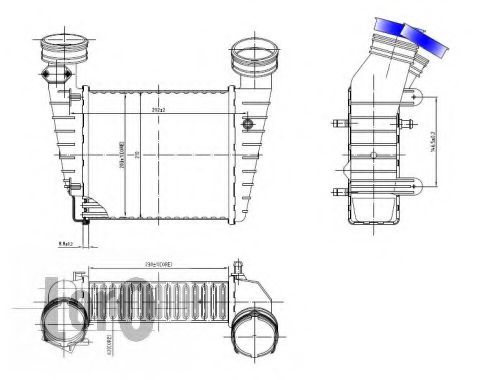 радіатор інтеркулера PASSAT 1.8 00-05 THERMOTEC арт. 0530180001