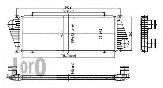 радіатор інтеркулера а Sprinter/LT 95-06 2.5 Tdi THERMOTEC арт. 0540180001